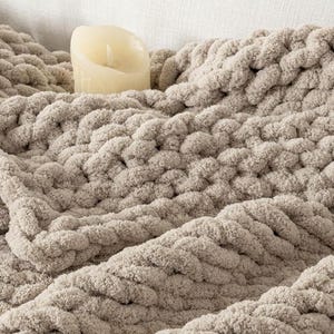 Chunky Hand Knit Chenille Lap Blanket (available in a variety of colors and sizes)