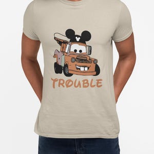 McQueen & Mater-T-shirt 'Where I Go Trouble Follows' | Disney Cars Couple-T-shirt afbeelding 3