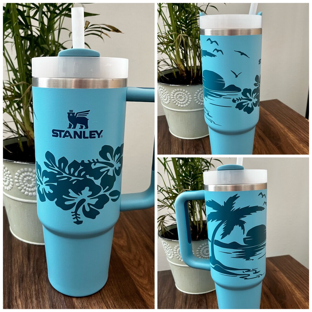 Beach/hibiscus Vinyl Wrap Tumbler Decal Etsy