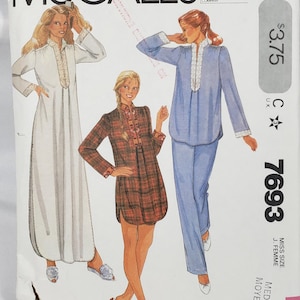 Koszula nocna, koszula nocna, piżama McCall's 7693 w wykroju UNCUT FF rozmiar (6-8) lub rozmiar kroju 14-16