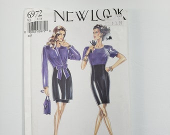 New Look Sewing Pattern 6972, Misses' Jacket, Dress, Vintage Pattern, Size 8-18, UNCUT (factory folded), 90s'