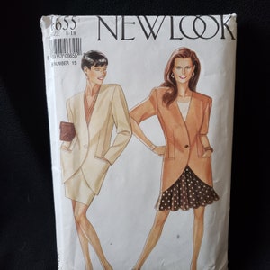 May include: A sewing pattern for a jacket and skirt. The pattern is from New Look and is size 8-18. The pattern number is 1655.