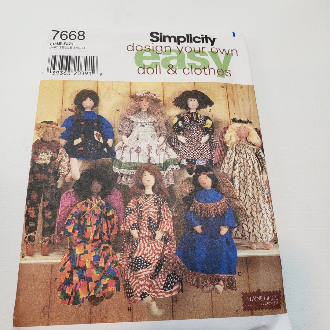 Simplicity 7668 Craft Sewing Pattern, Design Your Own Doll