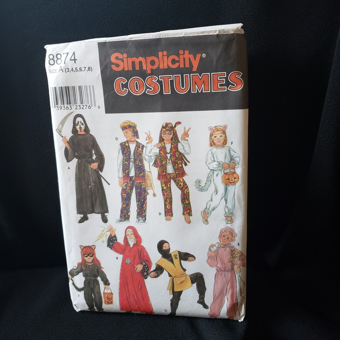 Simplicity 8874 Costume Sewing Pattern for Grim Reaper, Cat, Wizard ...
