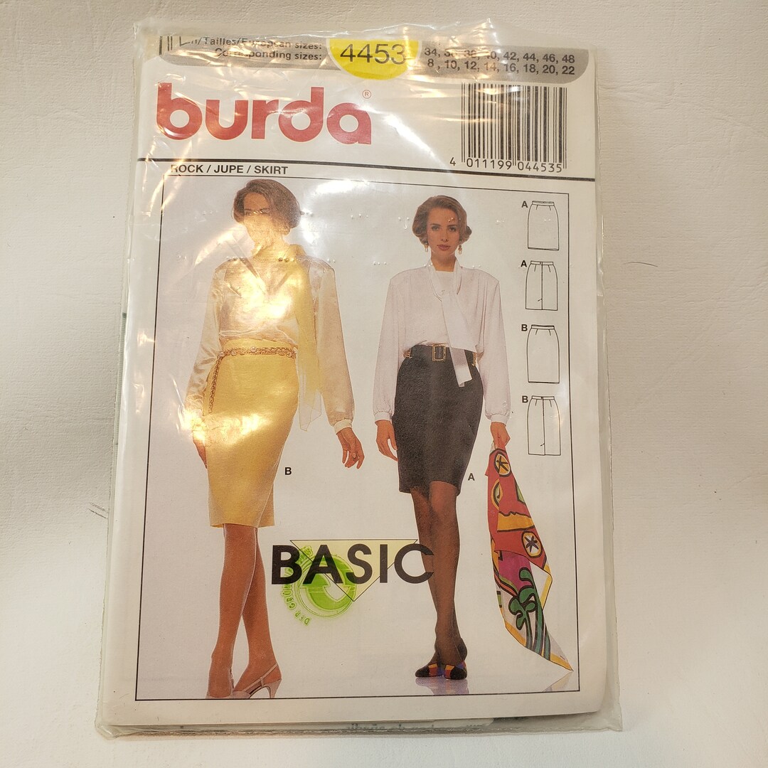 Burda 4453, Sewing Pattern, Womens Tapered Skirt, CUT Sizes 8-22 Plus ...
