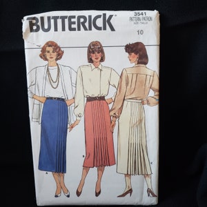 Butterick 3541 Sewing Pattern Misses&#39; Skirt below mid-calf or lower calf skirt Size 10 circa 1985 UNCUT FF OOP Very Rare