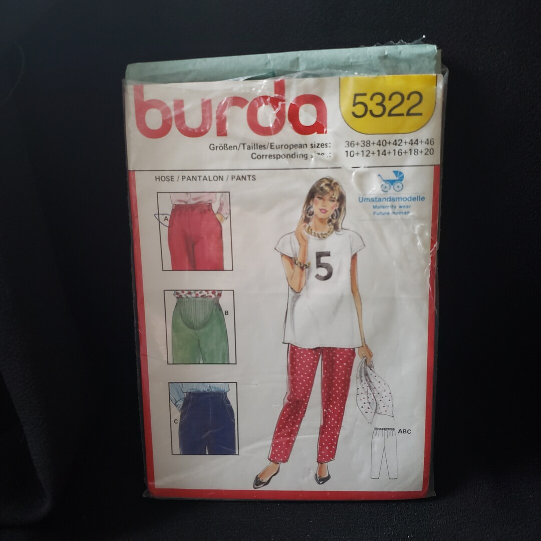 Burda 5322 Sewing Pattern for Maternity/large Tummy Pants Etsy