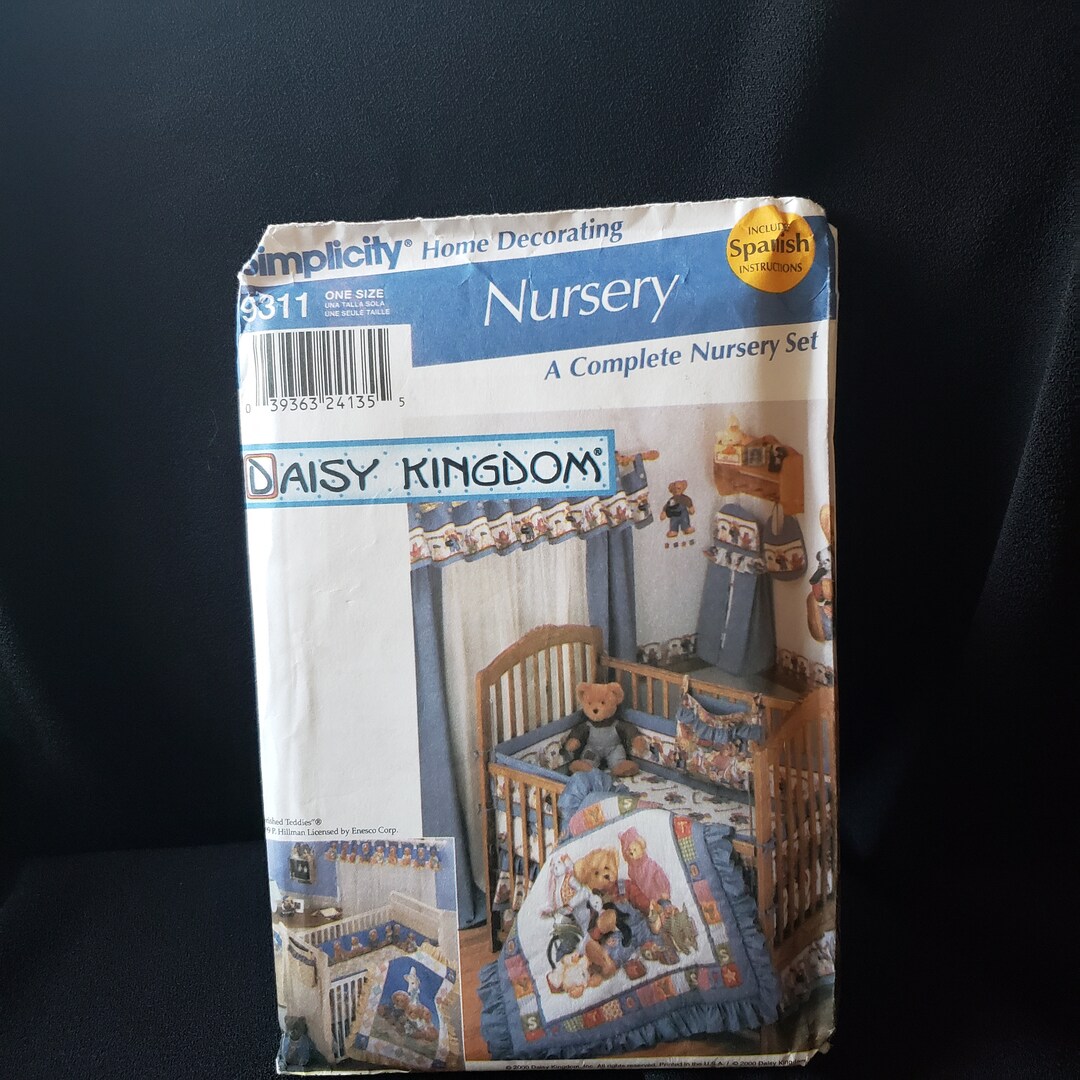 Simplicity 9311 Baby Quilt , Complete Nursery Set Daisy Kingdom UNCUT