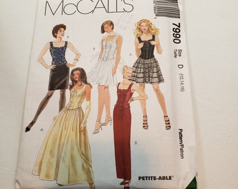 McCall's 7990 sewing pattern for Evening Bustier & Skirts Pattern Size 12..14..16 UNCUT FF
