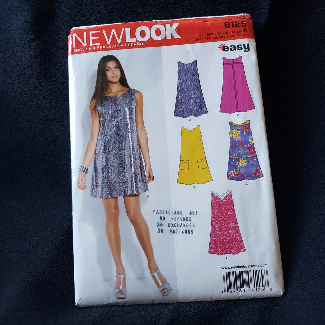 New Look 6125 Sewing Pattern for Easy Summer Pullover Dress Etsy