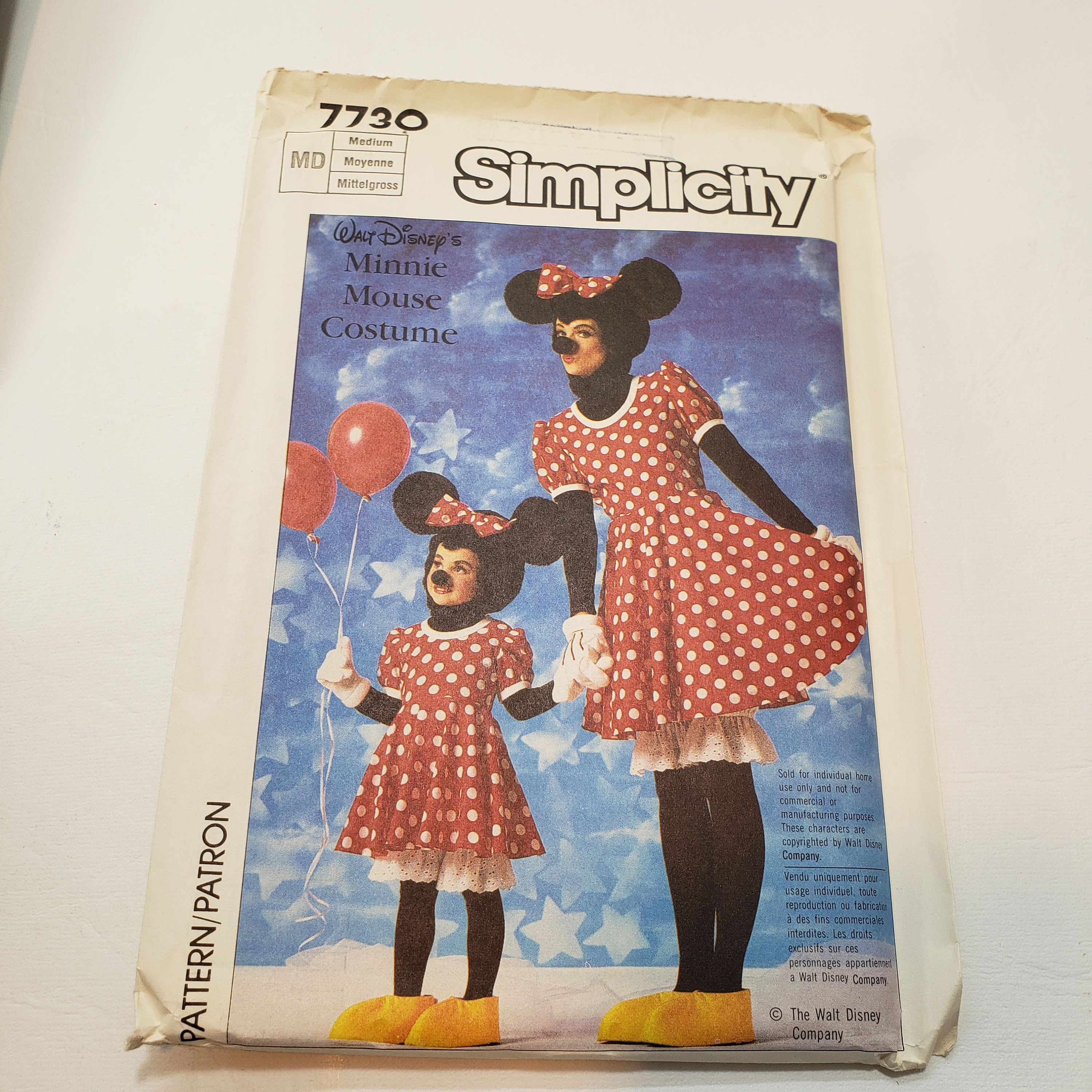 Simplicity 7730 Costume Sewing Pattern for Walt Disney's Minnie Mouse ...
