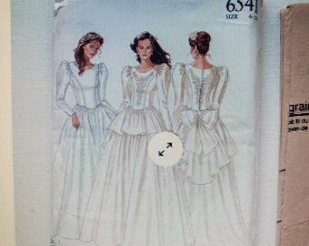 Vintage New Look 6541 Woman's / Misses' Formal Wedding Gown Pattern Uncut FF size 6-18
