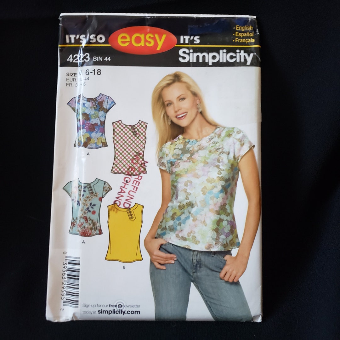 Simplicity 4223 Sewing Pattern for Easy Pullover Top - Etsy
