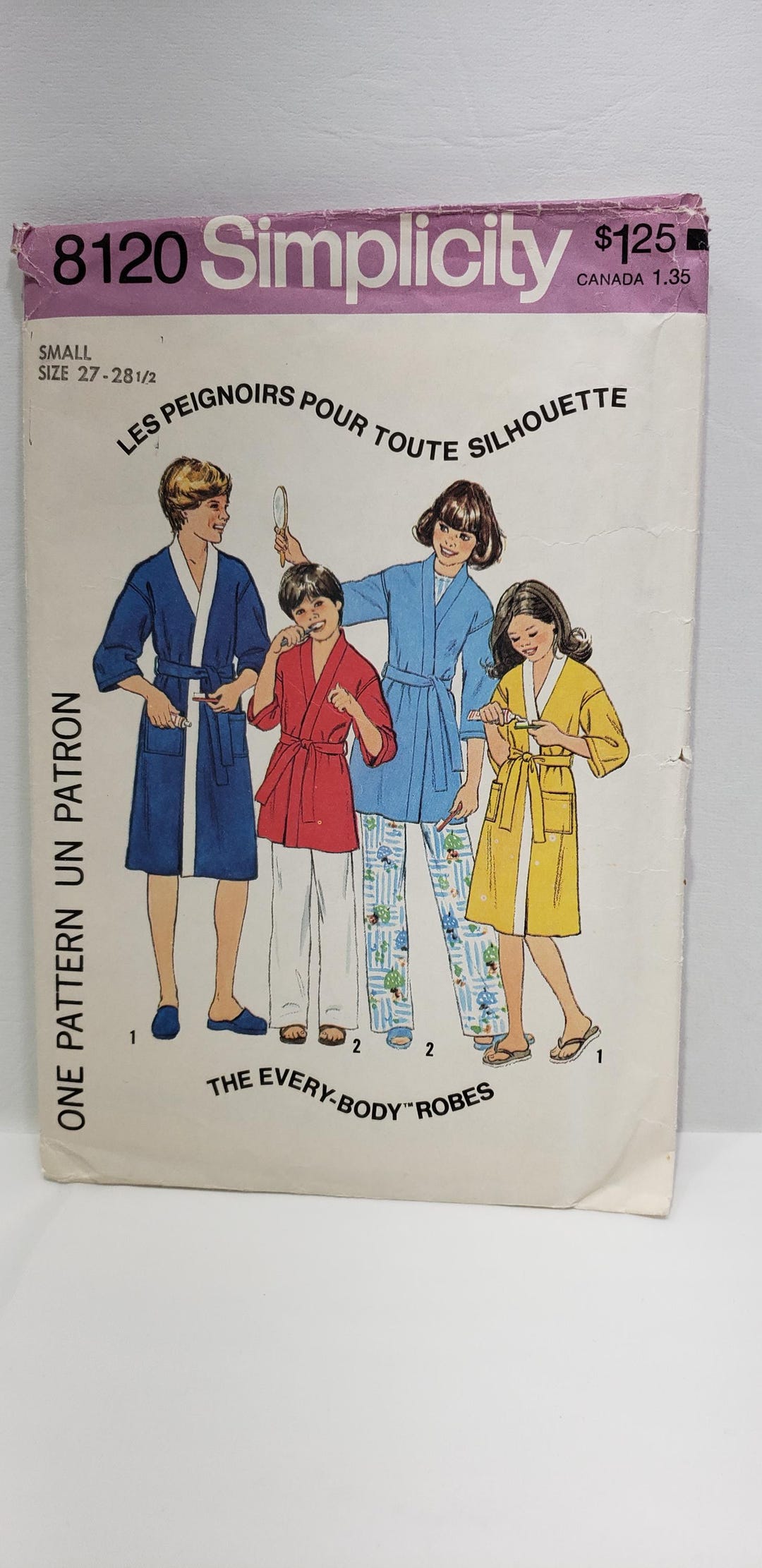 Simplicity Robe Pattern Simplicity 8120, Sewing Pattern for Night Robes, Size Small 27-28.5 ...