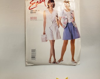 McCalls 8030, Stitch 'n Save 8030, Ladies Vest and Shorts, CUT size 12-18