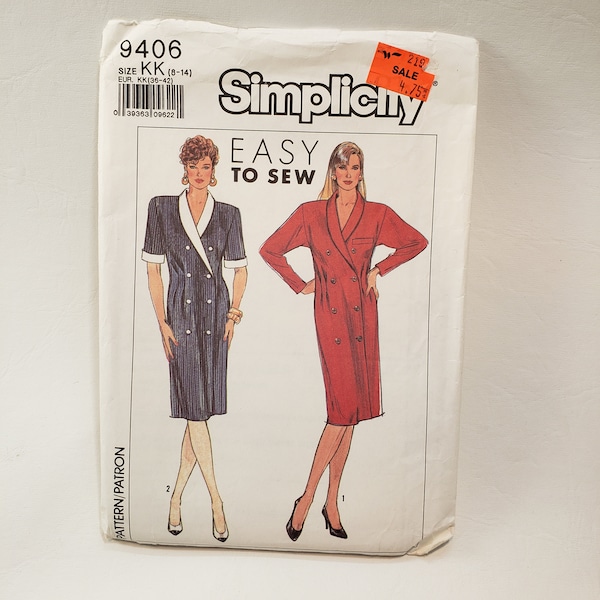 Patron De Couture Ancien Echo De La Mode - Robe Col Châle & Plis Plat - Taille 48 - Années 60/70?