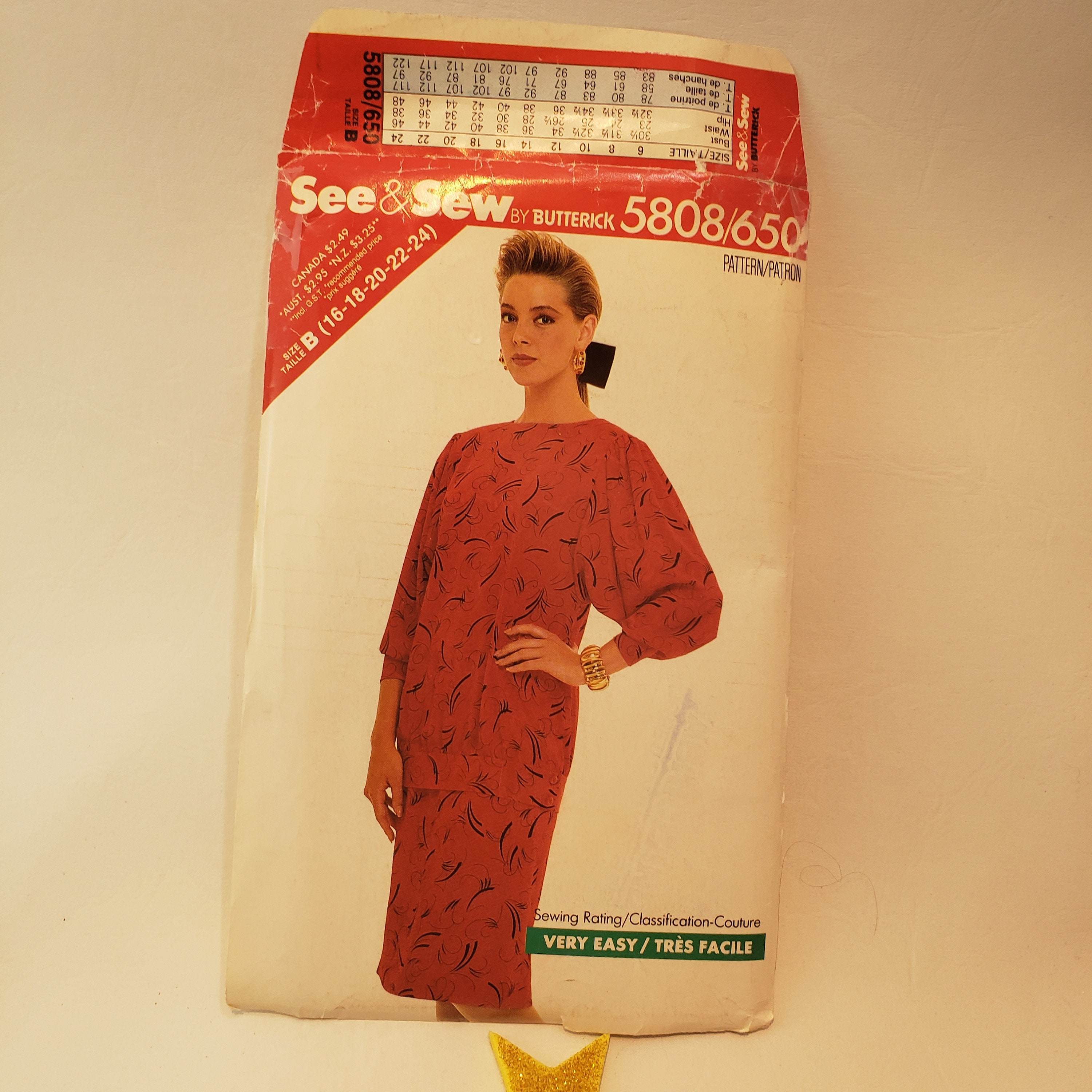 See & Sew 5808 Sewing Pattern (Vintage) CUT skirt to size 20, blouse to size 24 See & Sew 5808 Sewing Pattern (Vintage) CUT skirt to size 20, blouse to size 24