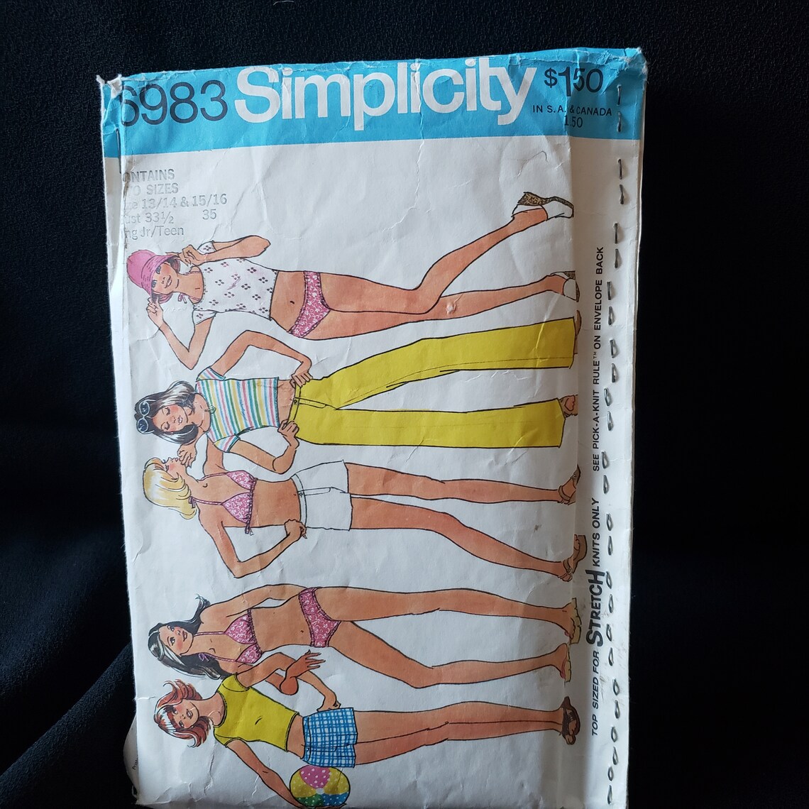 Simplicity 6983 Sewing Pattern for Teen/junior Vintage Hip Hugger Pants ...