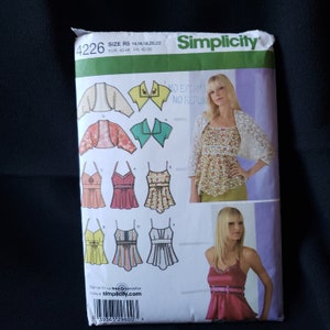 Simplicity 4226 sewing pattern for misses tops, cocoon jacket and shrug  - view G is cut to 14 the other views have size 14-22