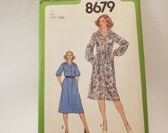 Simplicity 8679, modello di cucito per abito e cintura da donna, TAGLIO taglia 12
