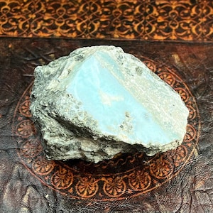Larimar Natural Stone - Larimar Stone Raw - Larimar Piece - Larimar Raw Stone - Larimar in Matrix - Large Chunk of Larimar