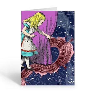 Alice au pays des merveilles au pavillon royal de Brighton - Carte de vœux ** Fantastique, Surréaliste, Astronomie, Astrologie, Trippy, Exclusif **