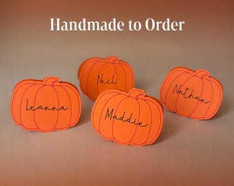 Pumpkin Place Card | Personalized Thanksgiving & Friendsgiving Place Setting | Handmade Name Cards