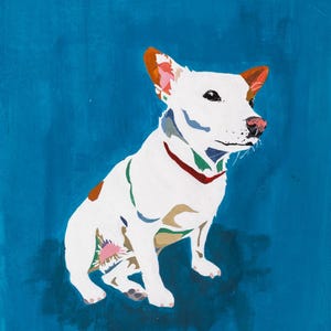 Modern/Abstract Hand Painted Dog Portrait- A4 excellent quality print