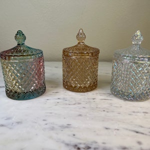 Glass Jar, Accessory Jar, Candle Jar, Bathroom Decor, Bathroom Storage 