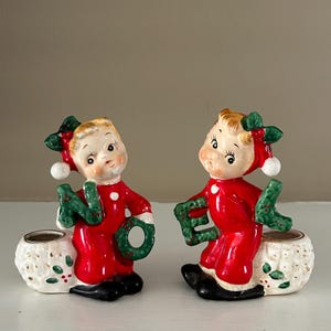 Vintage Noel Girl Figurines - Etsy