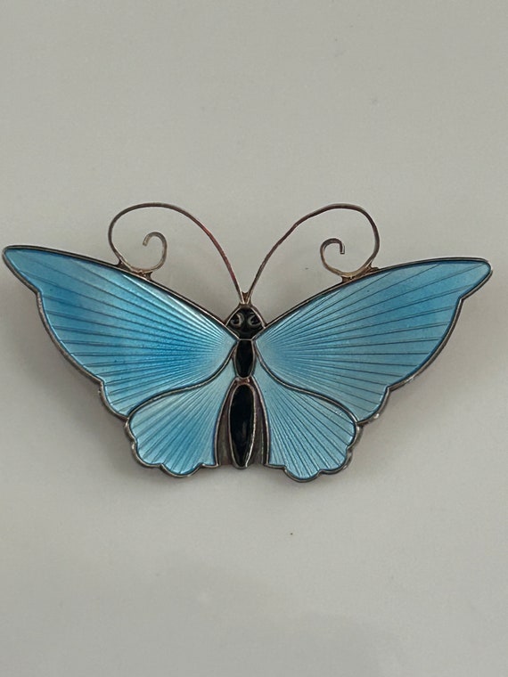 Vintage David Andersen large butterfly brooch. Nor