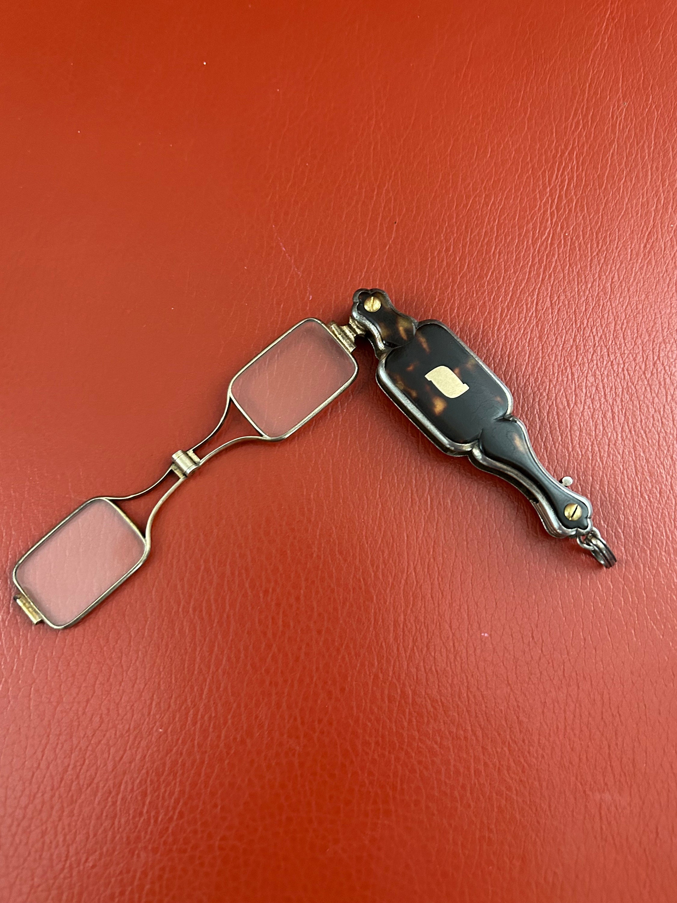 Antique Faux Tortoise Shell Folding Reading Glasses. Opera