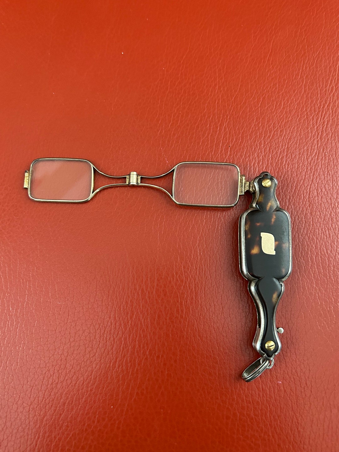 Antique Faux Tortoise Shell Folding Reading Glasses. Opera