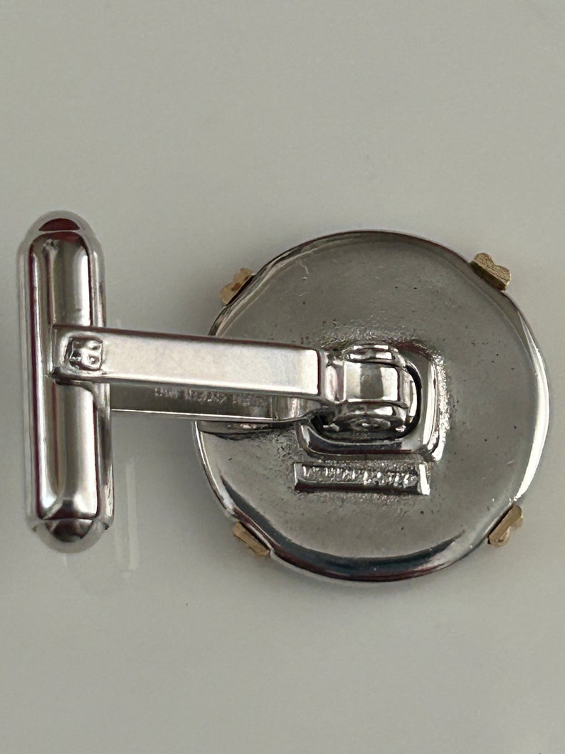 Boutons De Manchette En Or 14K Et Argent Sterling - Signés WEH Sterling - Occasion