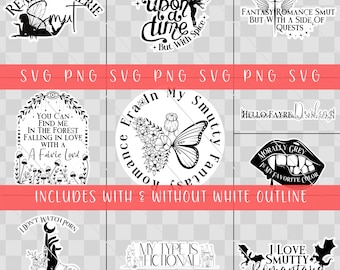 Fantasy Romance | Smut PNG. Smut SVG BUNDLE! 10 Image Bundle. Spicy Romance. Dark Romance. Smut. Booktok. Bookish. Kindle Stickers. Stickers