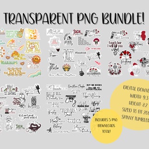 TRANSPARENT BUNDLE! 20 oz Skinny Tumbler Design W:9.3xH8.2 Smut Sticker PNG Download. Booktok. Kindle Stickers. Booktok png. Booktok sticker