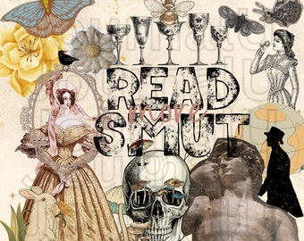 20 oz Skinny Tumbler Design W9.3xH8.2 Download.  Smut Stickers Bundle. Smut Tumber. PNG.  Vintage. Read Smut PNG. Booktok. Booktok Stickers.