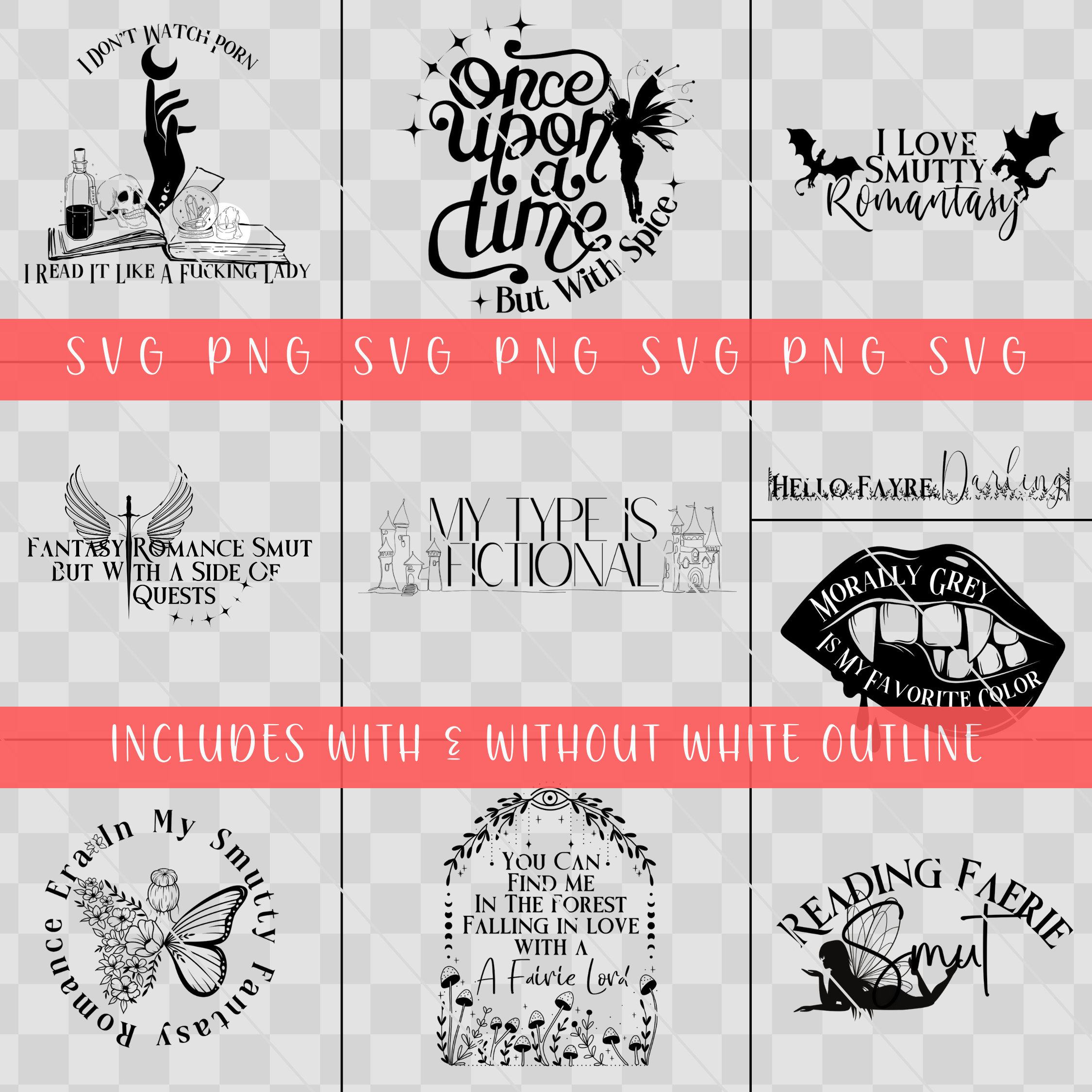 Fantasy Romance | Smut PNG. Smut SVG BUNDLE! 10 Image Bundle. Spicy