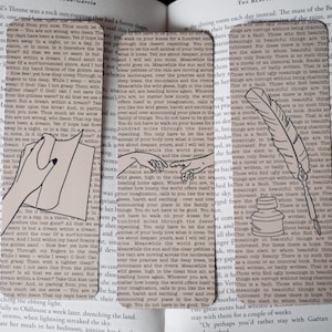 Segnalibri Light Academia / Sfondo testo / Beige / Regalo per lettori / scrittori di classici e poesie