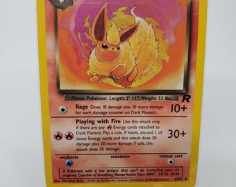 Dark Flareon #35 Unlimited Rare Team Rocket  Pokemon 2000 - LP