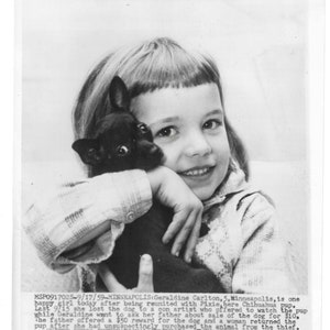 CHIHUAHUA HUGGING GIRL Original Dog Photo Pet Animal Lover Wall Decor