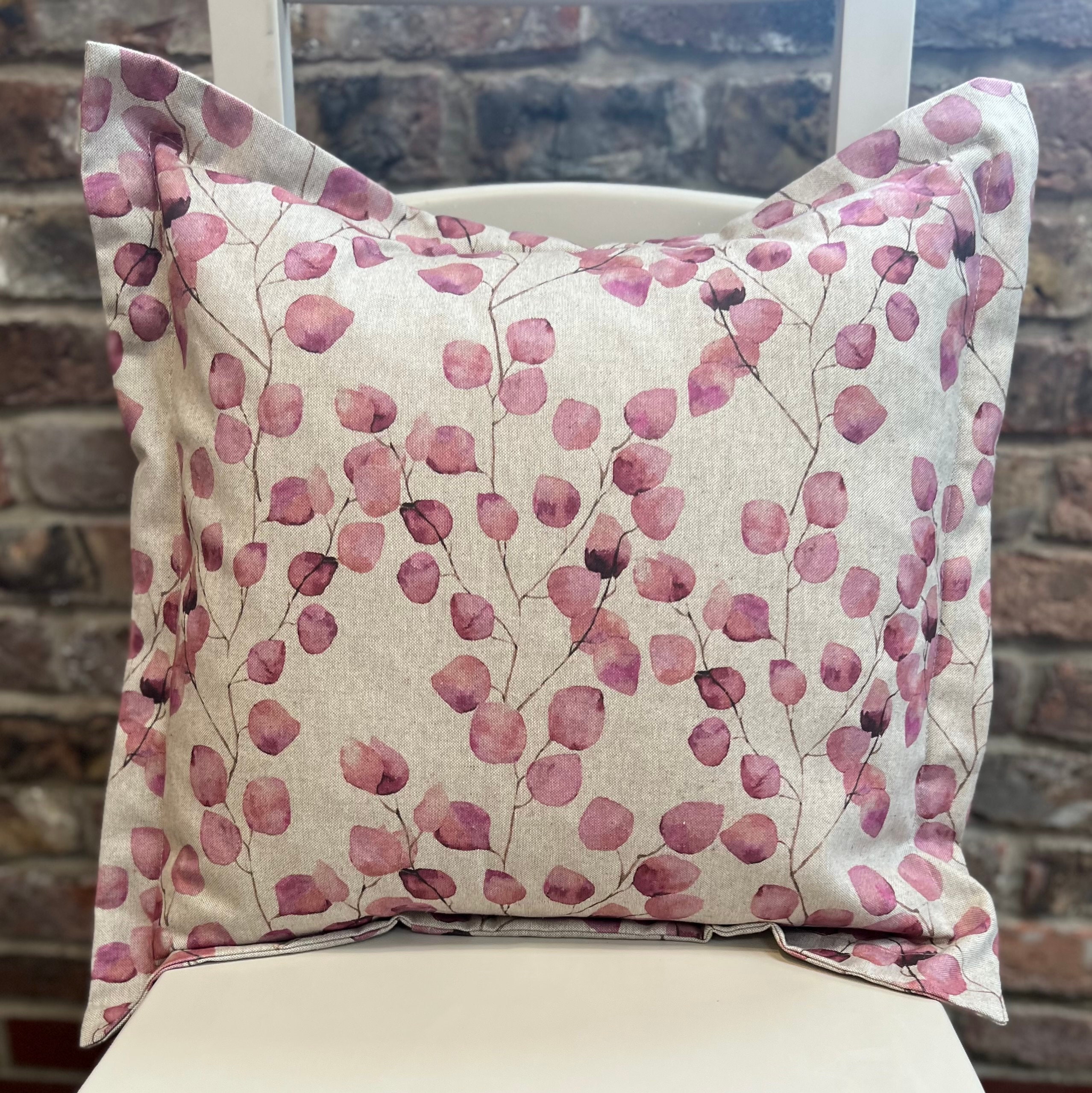 Pair of Pink Leaves Oxford Feather Cushions 50cm 20 Sample Sale Etsy