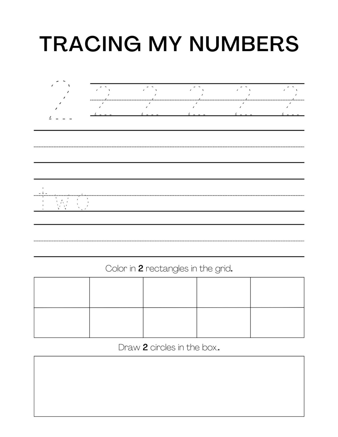 Letters and Numbers Tracing Printable Worksheet Etsy
