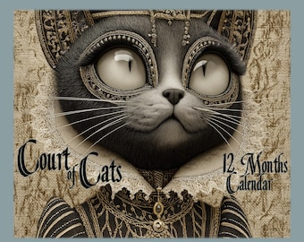 Court of Cats 2027 Wall Calendar, Gothic Renaissance Feline Art