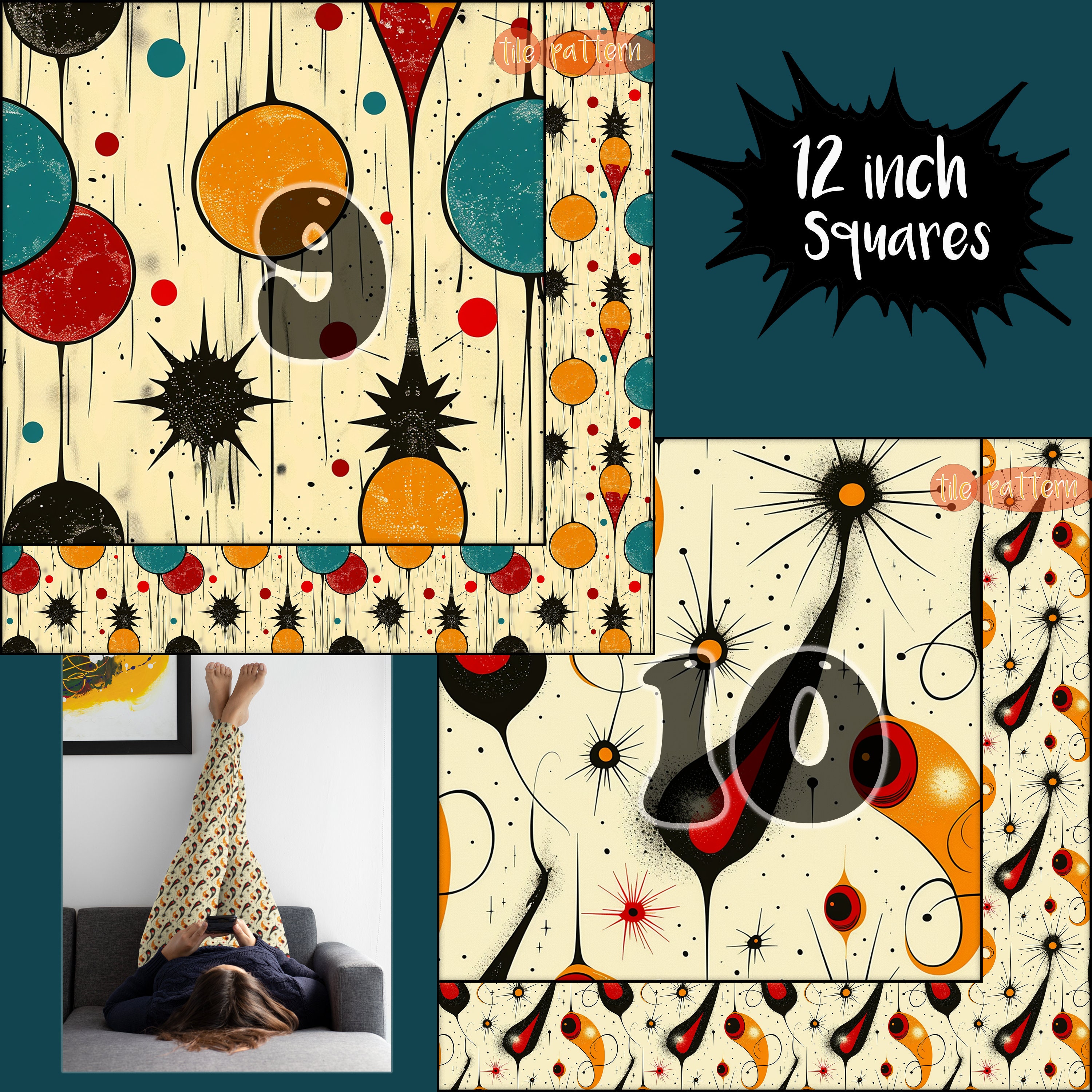 Pop Art Googie Drops Digital Paper Pack of 20 Retro Jpg Images ...