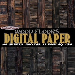Ensemble de 40 images d'arrière-plan et papier peint au format jpg, téléchargeables numériquement, représentant un parquet en bois dans des tons sombres