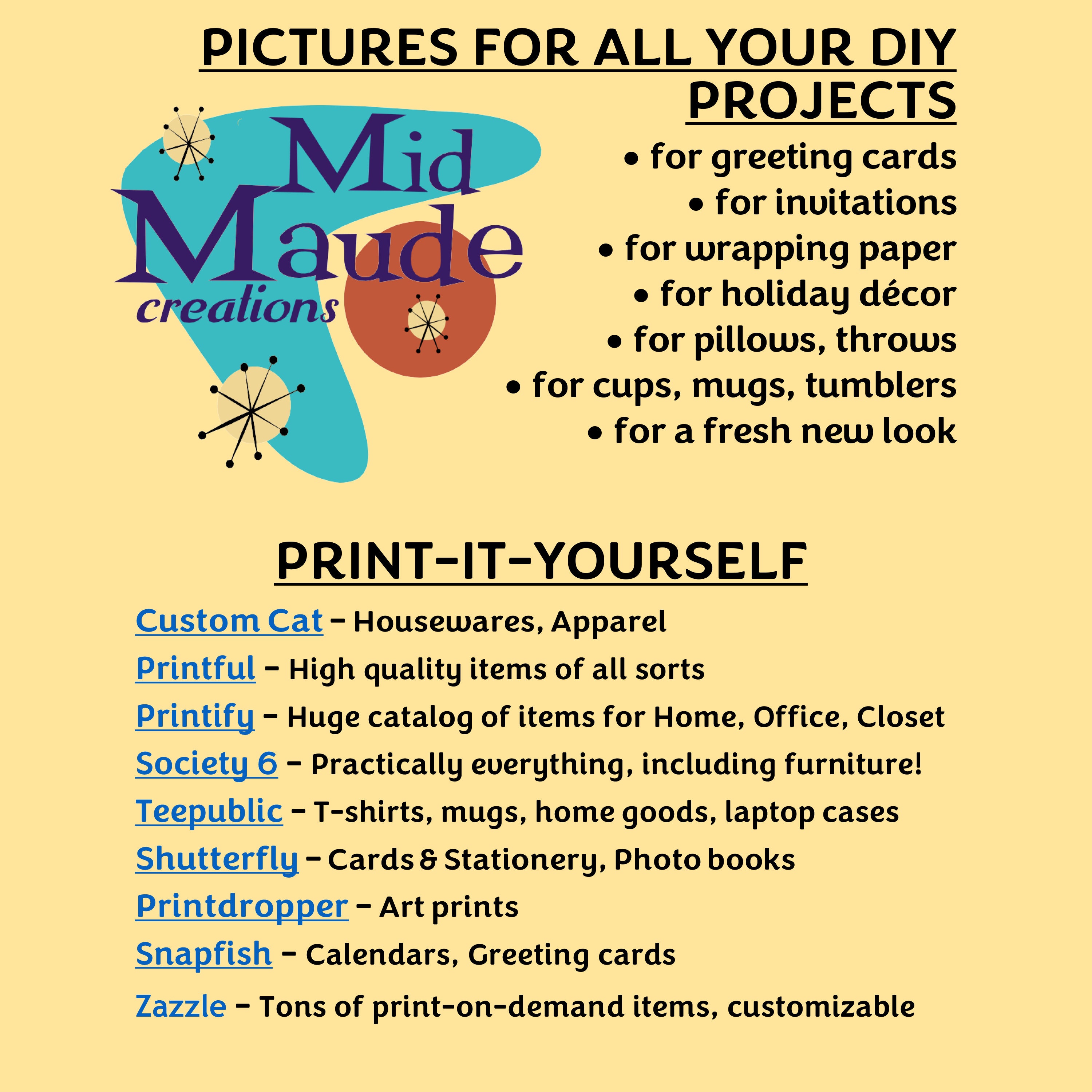 Mid-century Modern Mad Cats Mega Bundle Set of 50 PNG Downloadable