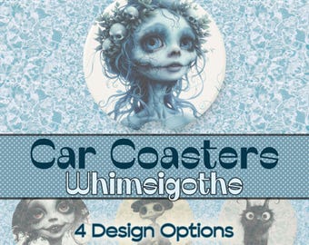Dessous de verre Whimsigoth Ghouls en pierre ollaire pour Halloween, gothiques toute l'année