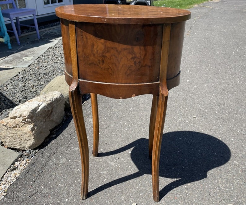 Antique French Table Art Deco End Table OVAL Accent Table 3 Etsy