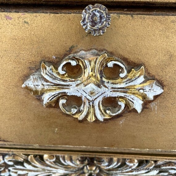 French Country Cabinet Drop Leaf Jewelry Box Stor… - image 7